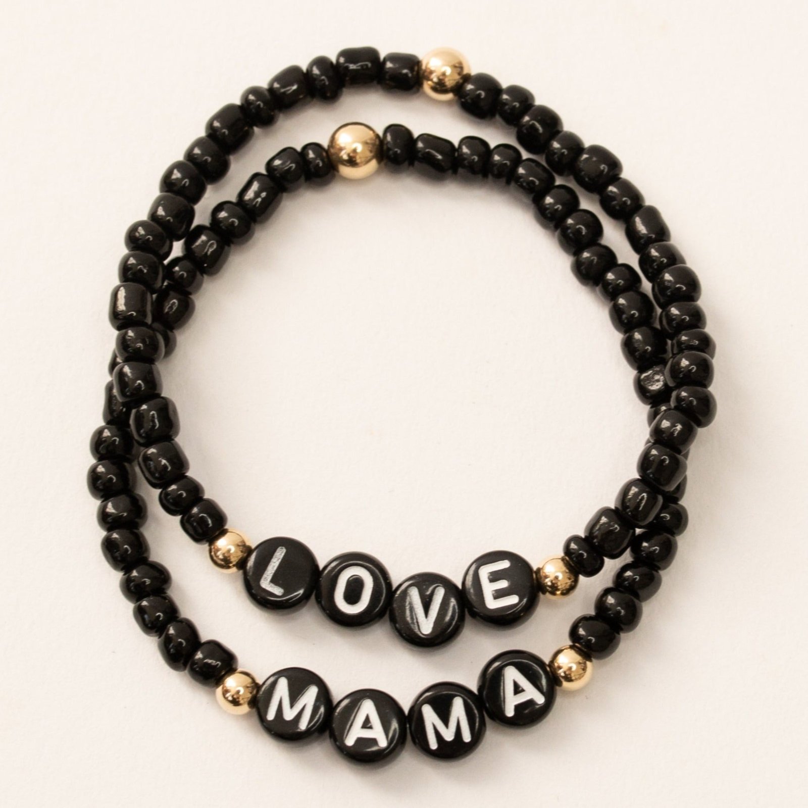 Luxe Accent Original Letter | Gold Filled, Sterling Silver Bracelet (4mm Accent Beads) - Image 3