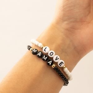 Luxe Accent Original Letter | Gold Filled, Sterling Silver Bracelet (4mm Accent Beads)