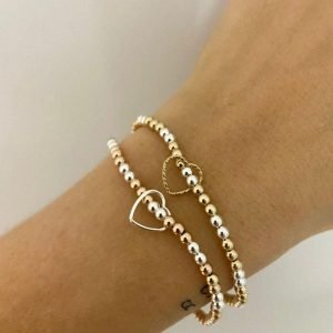 Luxe Charm Stacking | Gold Filled, Sterling Silver Bracelet (3mm beads)
