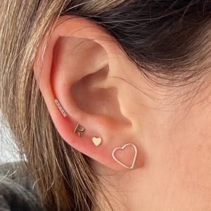 Gold Filled Tiny Heart Stud Earrings
