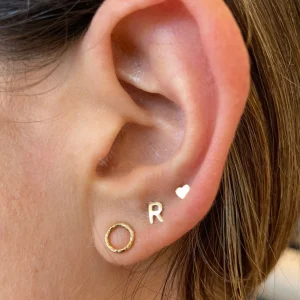 Open Circle Textured Gold Filled Earrings