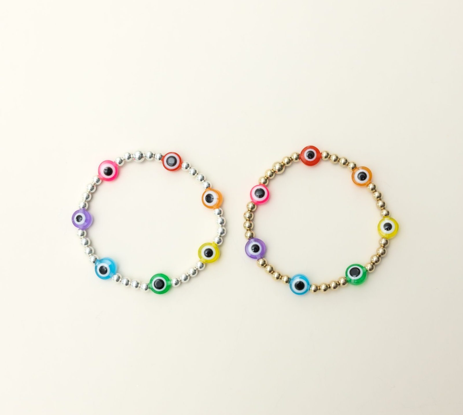 Luxe Rainbow Eyes On You | Gold Filled, Sterling Silver Bracelet (4mm beads) - Image 3