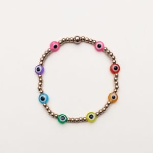 Luxe Rainbow Eyes On You | Gold Filled, Sterling Silver Bracelet (3mm beads)