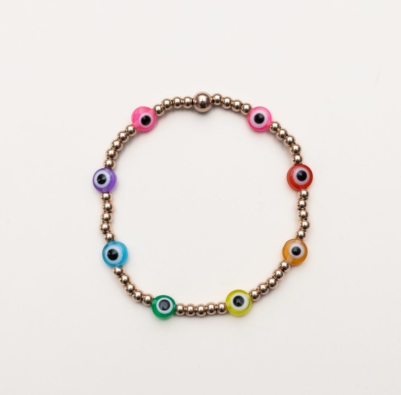 Luxe Rainbow Eyes On You | Gold Filled, Sterling Silver Bracelet (3mm beads)