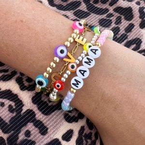Luxe Rainbow Eyes On You | Gold Filled, Sterling Silver Bracelet (4mm beads)