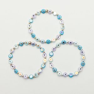 Luxe Mermaid Eye | Gold Filled, Sterling Silver Bracelet (3mm beads)