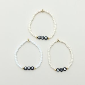 Personalised Name Bracelet (Black based letter bead)