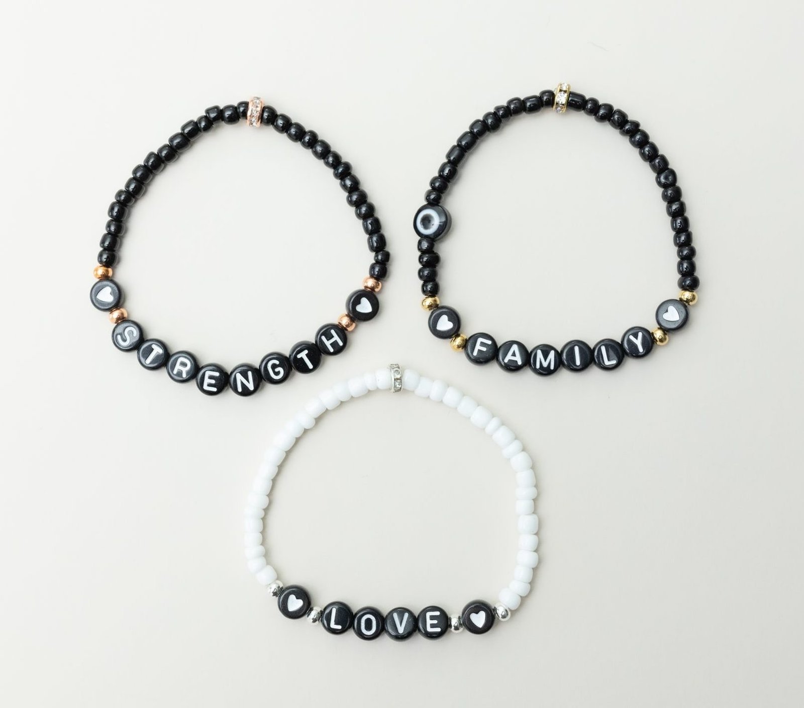 My Heart Personalised Bracelet (Black based letter bead)