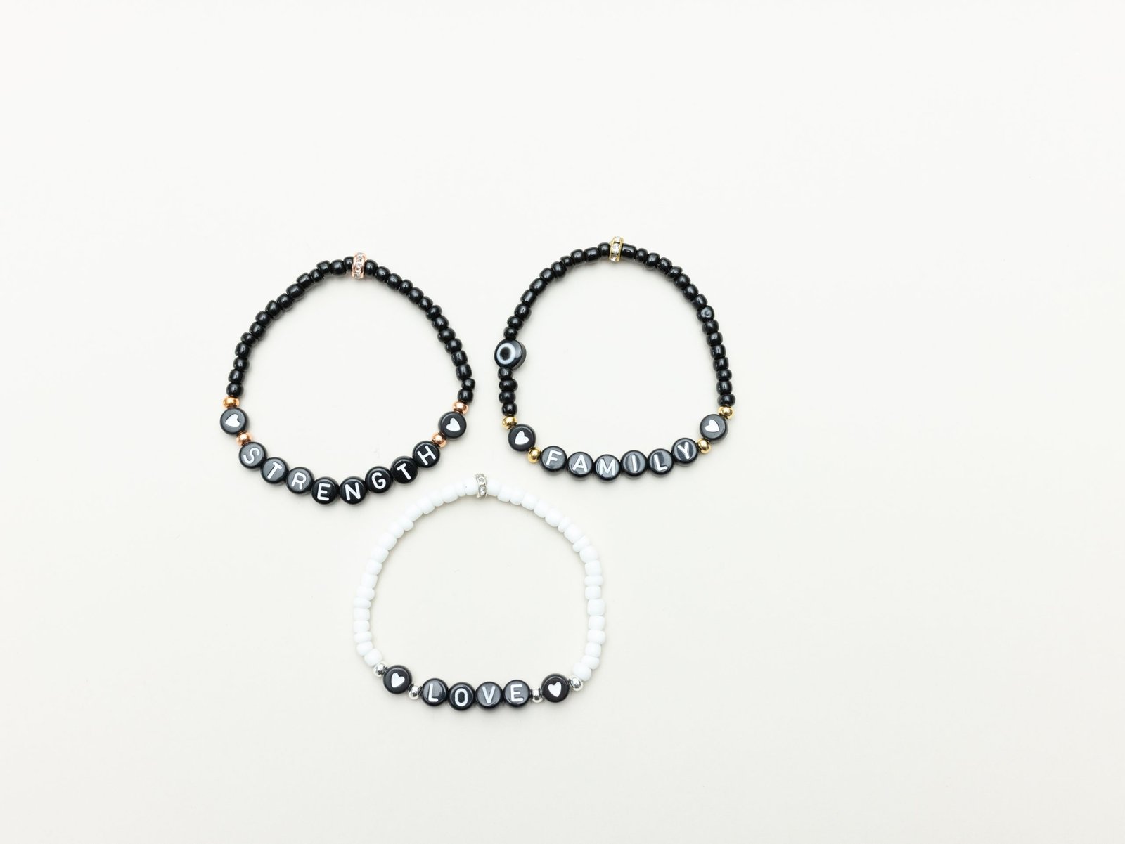My Heart Personalised Bracelet (Black based letter bead) - Image 2