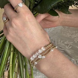 Bride's Luxury 3mm Clear Name Bracelet