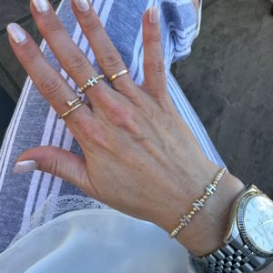 Luxe Initial | Gold Filled, Sterling Silver Bracelet (3mm beads)