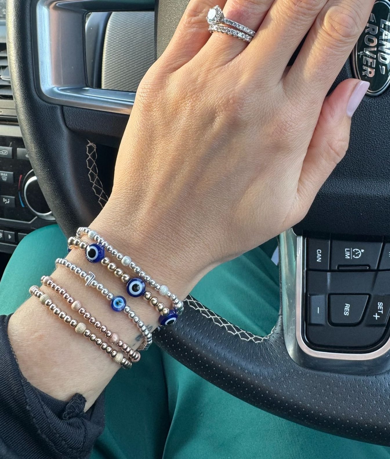 Luxe Initial | Gold Filled, Sterling Silver Bracelet (3mm beads) - Image 3