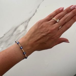 Luxe Eyes On You | Gold Filled, Sterling Silver Bracelet (3mm beads)